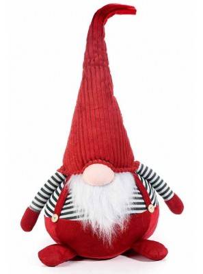 Babbo Natale Rosso.Babbo Natale O Gnomo In Stoffa Rosso Altezza Cm 72