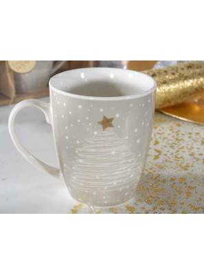Tazze Di Natale.Tazze Colazione Con Decoro Di Natale In Porcellana Set 2 Pezzi
